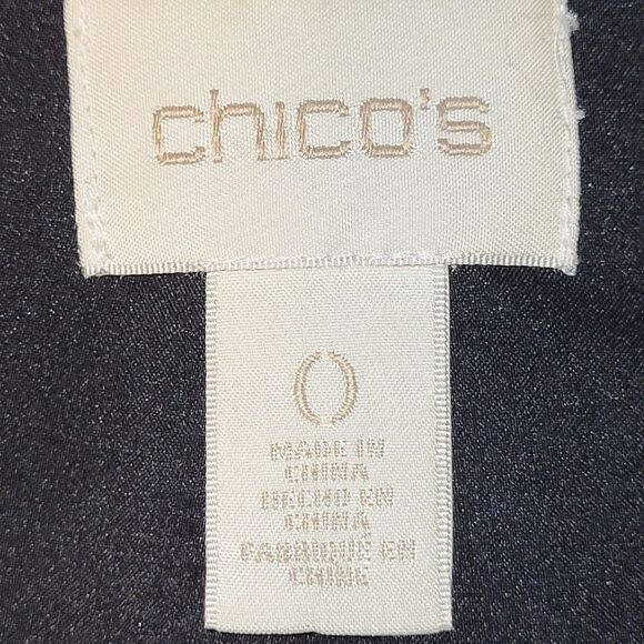 Chico’s Size 0 {X-Small} Black and Tan Cotton Blend Jacket Animal Print Lined - Picture 3 of 15